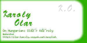 karoly olar business card